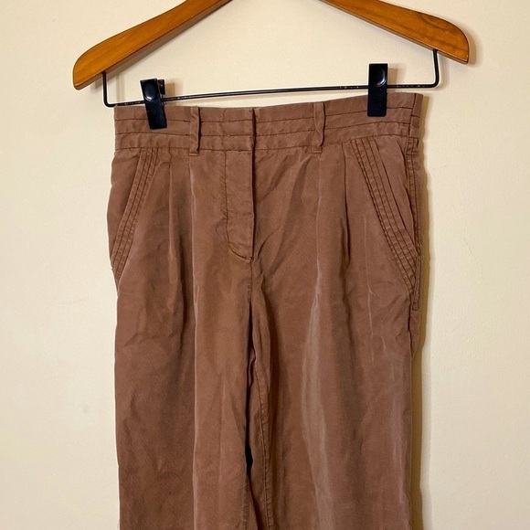 𝅺wilfred Lyocell Tan Pleated Trouser Pants - Picture 2 of 7
